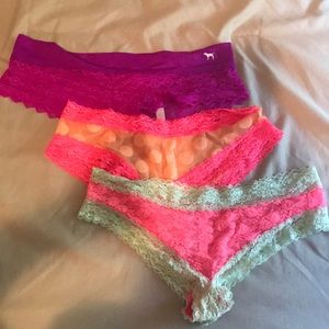 3 pack PINK Neon Lace Underwear